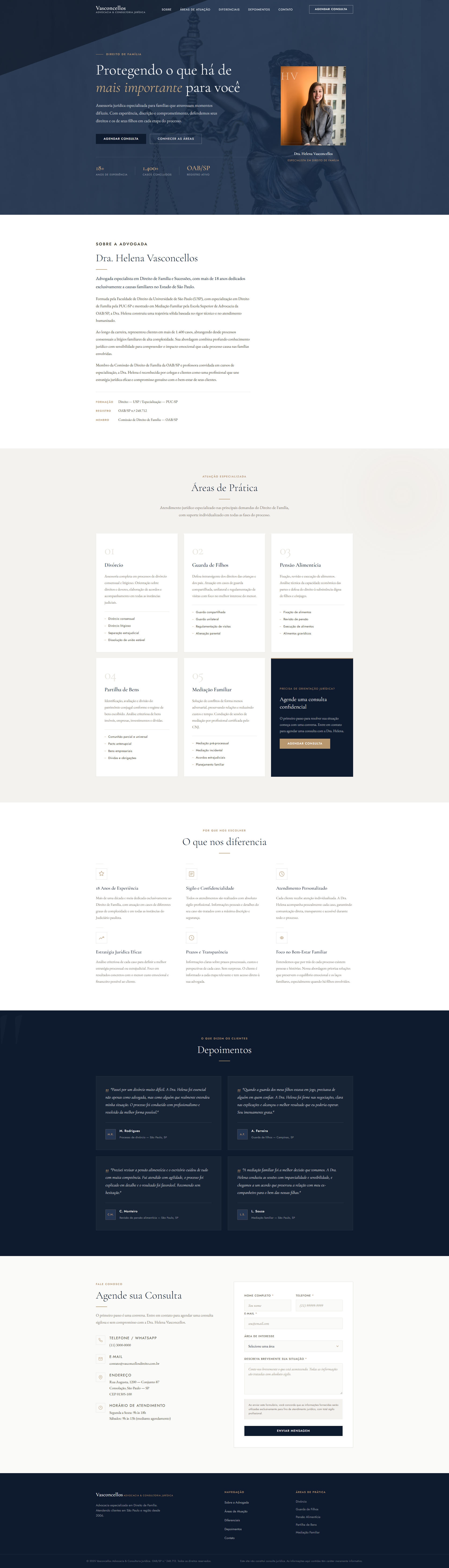 Landing Page de Família